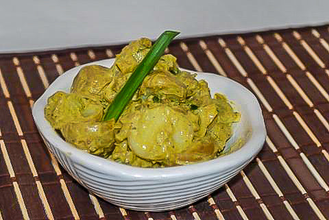 Curried Potato Salad with Almonds and Raisins
