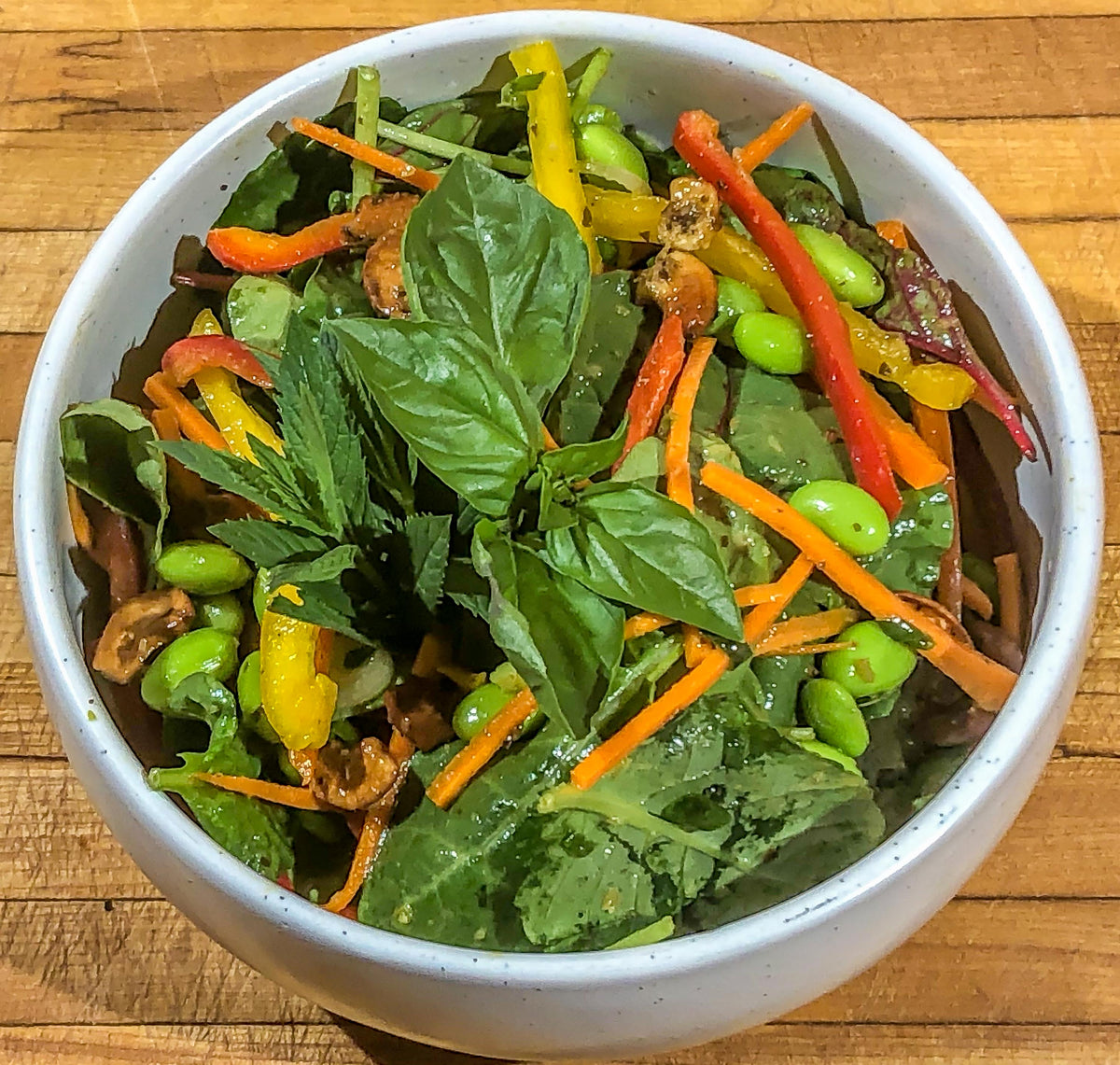 Thai Green Salad with Fresh Herbs & Spiced Cashews