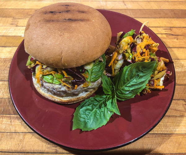 Green Curry Turkey Burgers with Radicchio Slaw