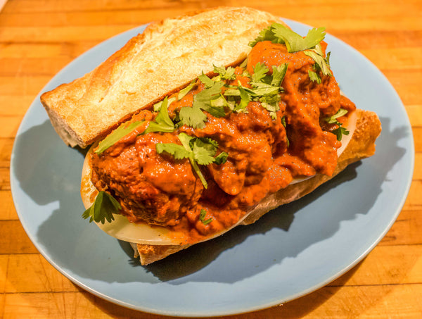 Butter Chicken Meatball Sandwich