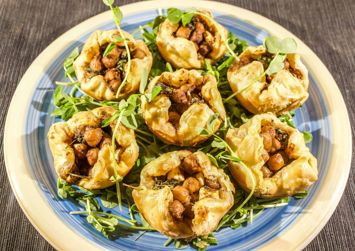 Chana Puffs with Spinach and Feta