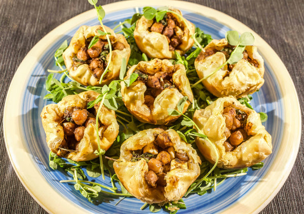 Chana Puffs with Spinach and Feta
