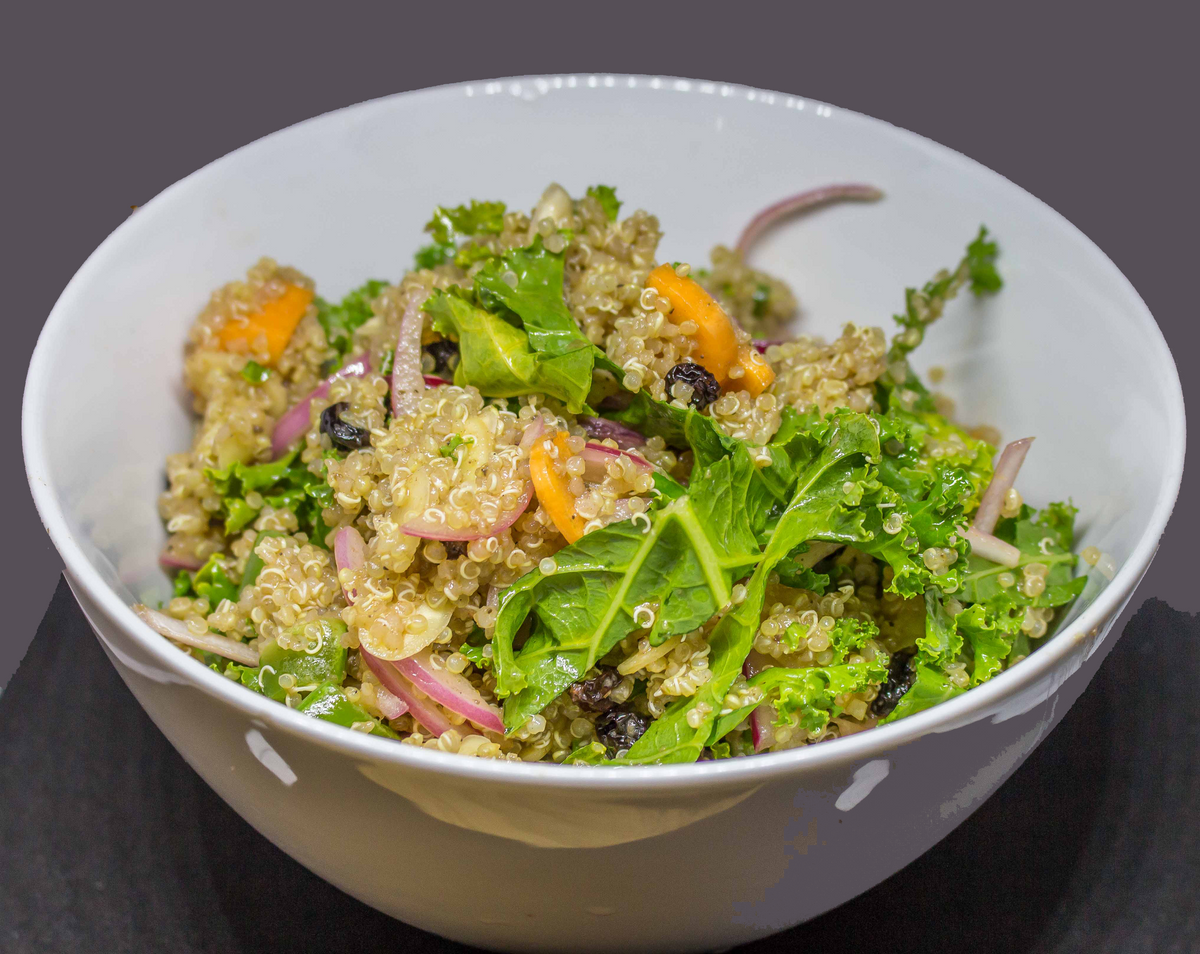 Curried Quinoa Salad with Kale and Currents