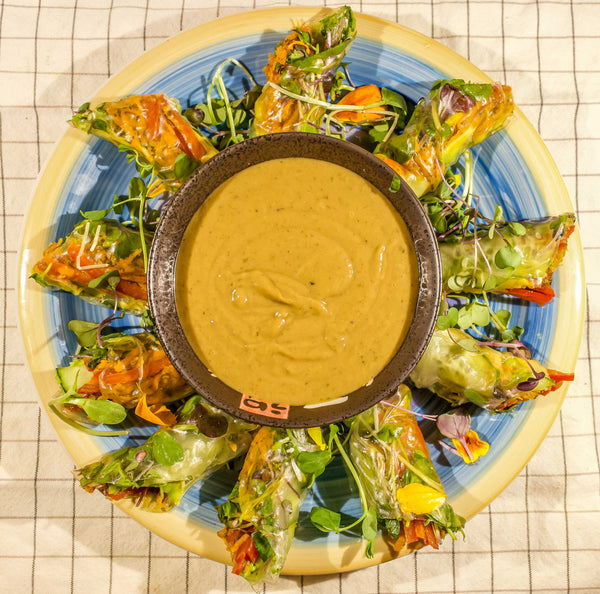 Vegan Thai Fresh Spring Rolls with Peanut Sauce