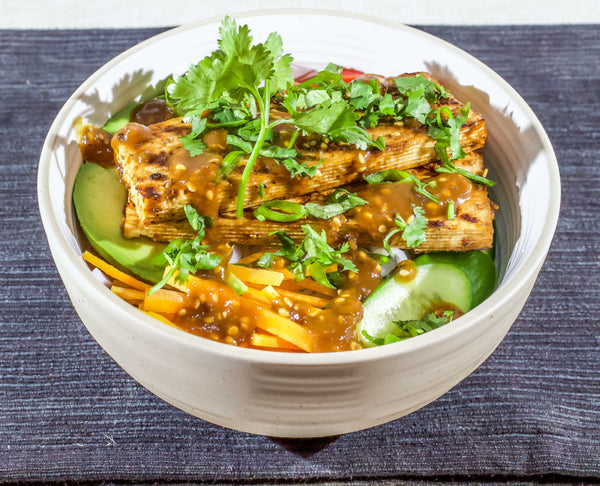 Vegan Spring Roll Bowl with Tamarind Dressing