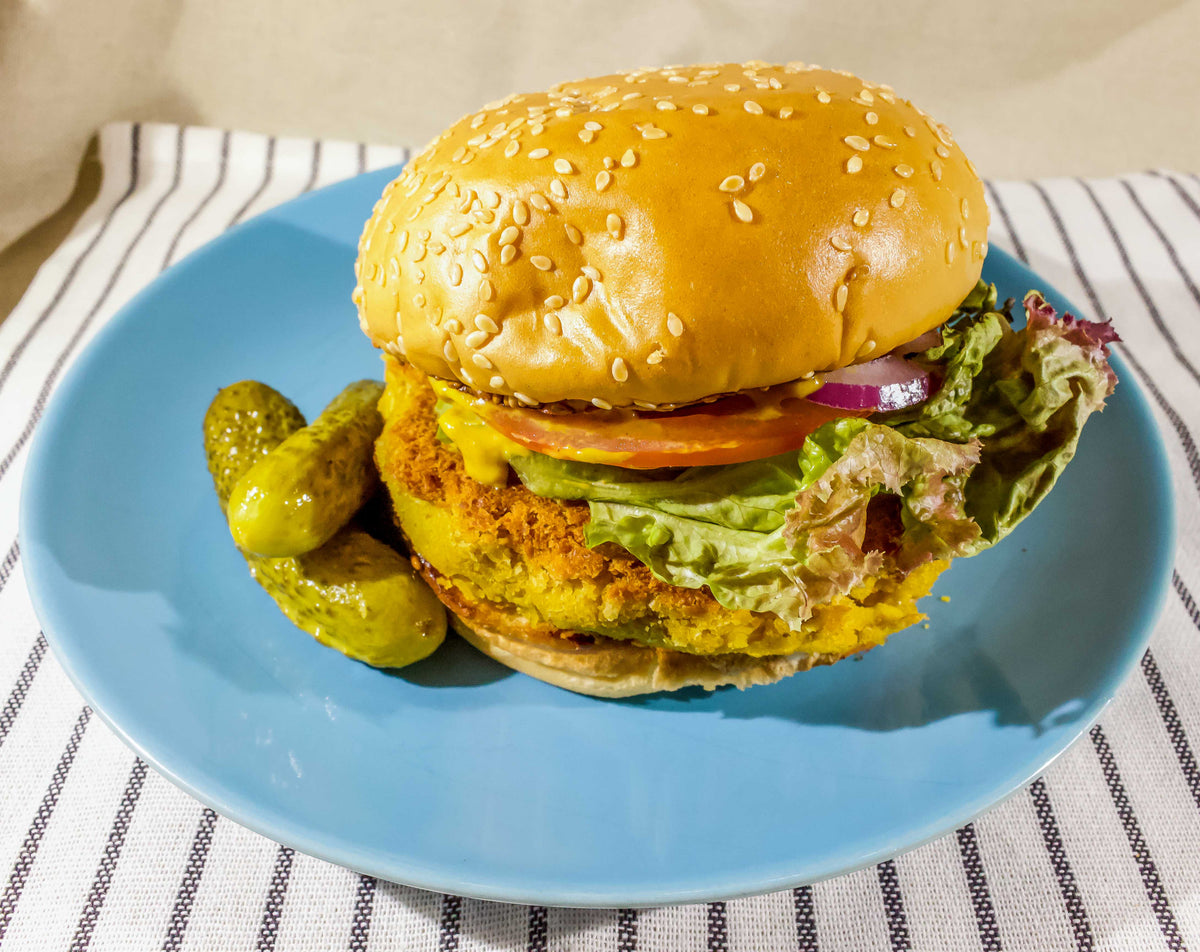 Vegetarian Korma Chickpea Burgers